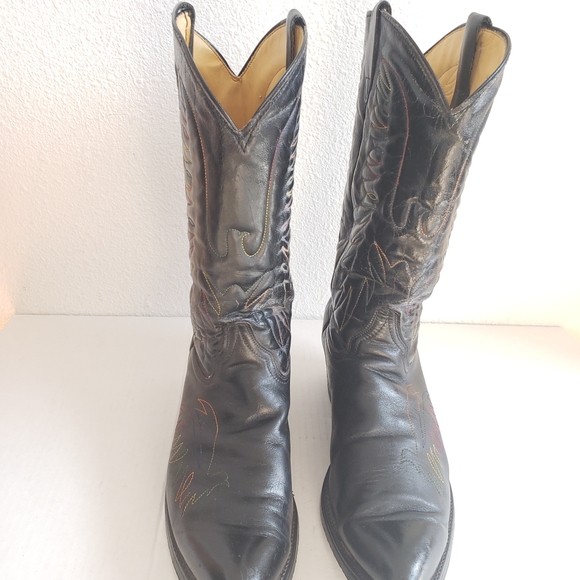 Western Cowboy Rodeo Ranch Mens Black Vulcan Boots - Picture 10 of 12